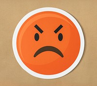 Emoticon emoji angry face icon