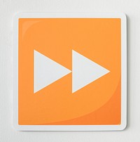 Orange forward button music icon