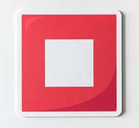 Red stop button music icon