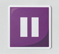 Purple pause button music icon