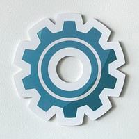 Paper craft of cog wheel icon