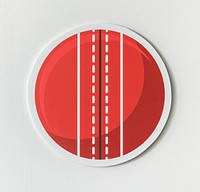 Round red cricket ball icon