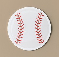 Cut out paper baseball graphic