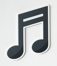 Musical note audio cut out icon