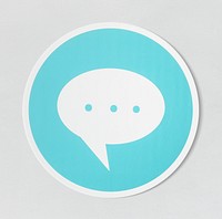 Blue speech bubble communication icon