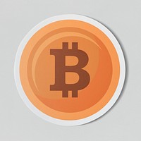 Copper bitcoin cryptocurrency icon isolated