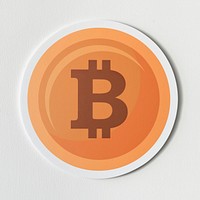 Copper bitcoin cryptocurrency icon isolated