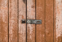 Wooden door with a latch