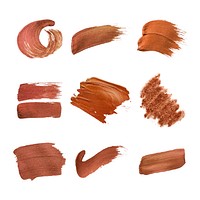 Set of copper brush strokes vector