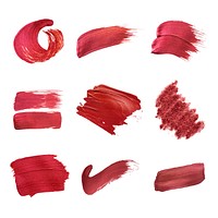 Set of red brush strokes vector