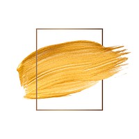 Golden shimmery brush stroke badge vector