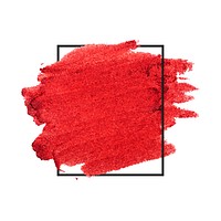 Red brush stroke badge vector