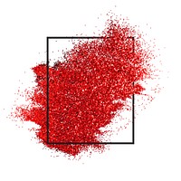 Red sprinkled glitter badge vector