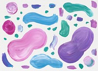 Colorful acrylic brush strokes background vector