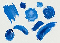 Blue acrylic brush strokes background vector