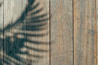 Leaf shadow on a wooden textured background