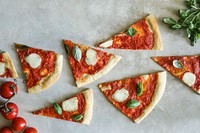 Homemade vegan Margherita pizza food photography