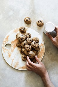 Homemade vegan chocolate chip cookies