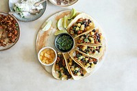 Homemade vegan taco food photography