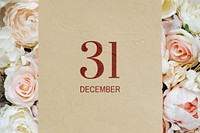31 December craft calendar mockup