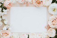 Blank card on flowers template mockup
