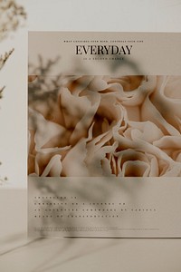 Motivational card mockup with plant shadow