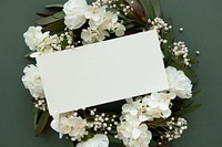 Blank botanical card template mockup