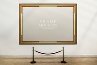 Gold picture frame mockup illustration