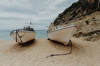 Boats on the shore in Portugal