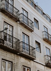 Buildings in the Alfama district, Lisbon, Portugal