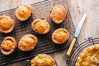 Mini meat pie with homemade crust food photography