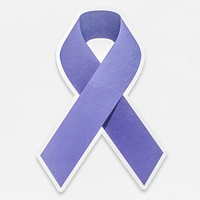 Purple ribbon awareness icon isolated