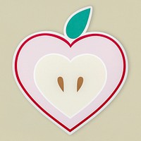 Fresh cut apple icon isolated