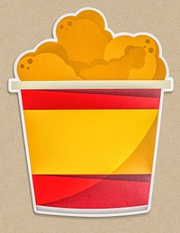 A bucket of fried chickens icon illustration