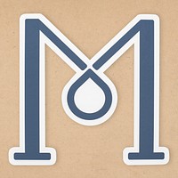 English alphabet letter M icon isolated