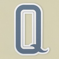 English alphabet letter Q icon isolated