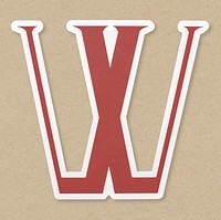 English alphabet letter W icon isolated
