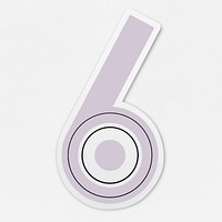 Number 6 icon isolated