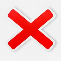 Red wrong cross icon isolated