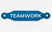 Badge of teamwork icon isolated