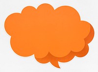 Orange speech bubble icon isolated