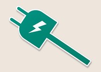 Electric plug icon on isolated