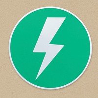 Lightning bolt in a green circle icon vector illustration