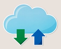 Cloud icon with arrows vector illustration