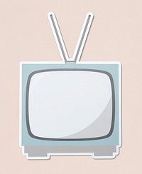 Retro TV vector icon illustration