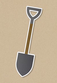 Shovel hand tool icon on isolated