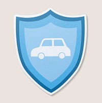Shield with car icon vector illustration