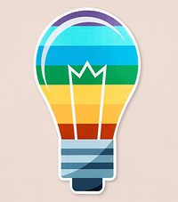 LGBT light bulb icon on isolated
