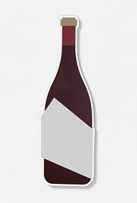 Wine glass bottle icon on isolated
