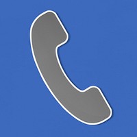 Gray telephone illustration in vector icon